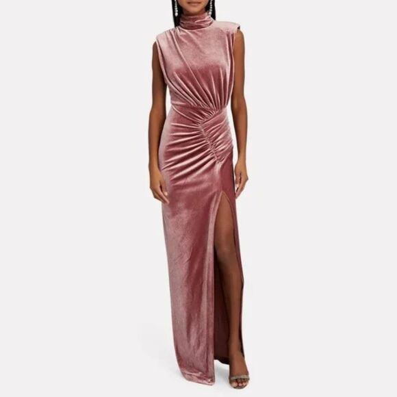 Ronny Kobo Collection Dresses & Skirts - Ronny Kobo Billie Pink Velvet Sleeveless Gown Maxi Dress